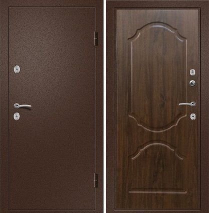 Входная дверь Триера-21 с терморазрывом МДФ ПВХ Дуб тёмный НП 168 (VINORIT)