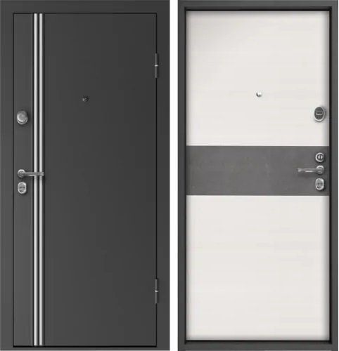 544 - Конструктор М10 Декор1 Графит / Элеганс №464 МДФ Белый ясень со вставкой Бетон темный