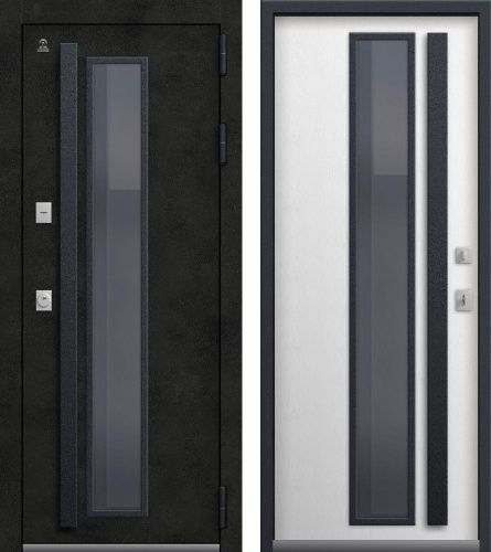 Центурион Т-15-2026 Антрацит муар+Бетон тёмный-Софт ясень белый (терморазрыв со стеклом)