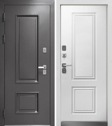 Люксор Termo 2 МДФ Букле антрацит - Эмалит белый, с терморазрывом