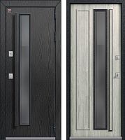 Центурион Т-5-2024 PREMIUM Чёрный муар+МДФ Распил графит - МДФ Полярный дуб (цвет стекла Grey)