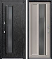 Центурион Т-5-2025 PREMIUM Чёрный муар+МДФ Распил графит-Софт ясень грей (цвет стекла Grey)