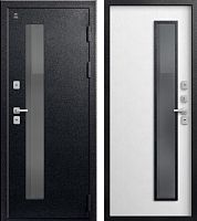 Центурион Т-20-2025 Чёрный муар-Софт ясень белый (термодверь со стеклом)