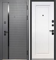 Люксор 2МДФ Горизонталь НЕО Сатин графит - Эмалит белый