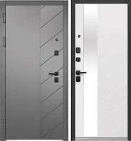 Люксор 2МДФ Пирамида Зеркало МДФ Сатин графит/Эмалит белый со встроенным зеркалом в пол