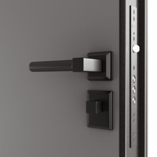 Люксор 2МДФ Вертикаль Графит - Эмалит белый c электронным замком No Key фото 3