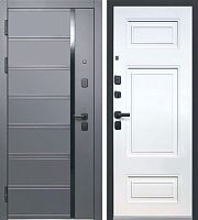 Люксор 2МДФ Куб Нео МДФ Сатин графит со вставкой Черный лакобель - Эмалит белый