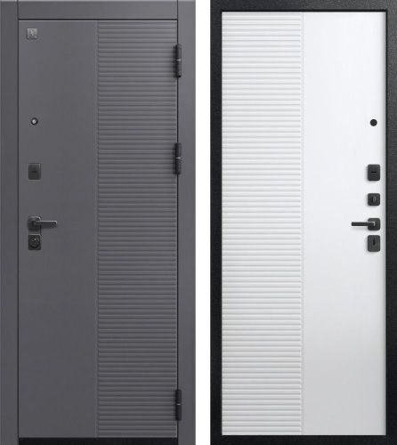 Центурион В-18 Чёрный муар+МДФ Кашемир графит - Кашемир белый