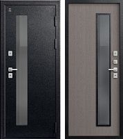 Центурион Т-20-2025 Чёрный муар-Софт ясень грей (термодверь со стеклом)