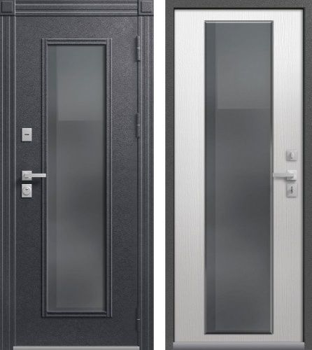 Центурион Т-2-2025 PREMIUM Антрацит муар-Софт ясень белый (цвет стекла Grey)