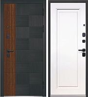 Люксор 2МДФ Квадрат Нео МДФ Антрацит софт/Грецкий орех - Эмалит белый