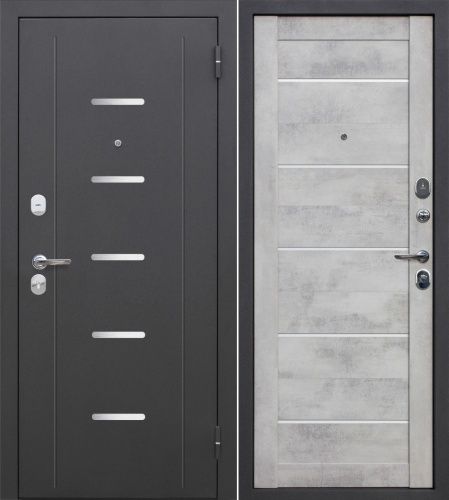 7,5 см Гарда Серебро Бетон снежный Царга (вставки из глянцевого стекла Лакобель)