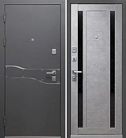 Люксор 2мм Муар антрацит микс темный - Бетон серый Царга (стекло Лакобель)