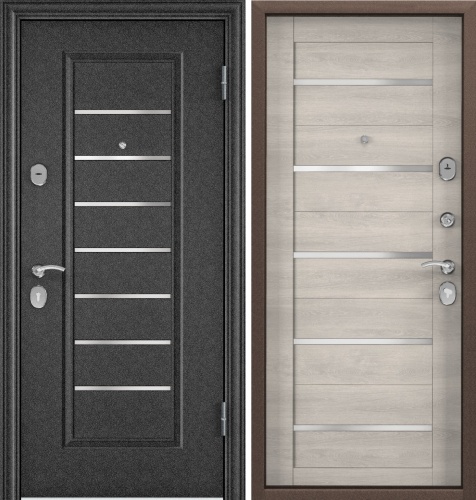 Входная дверь в квартиру Delta-112 Черный шелк VDM-2N, CT Wood Light Grey DC-1MC Входная дверь в квартиру Delta-112 Черный шелк VDM-2N, CT Wood Light Grey DC-1MC