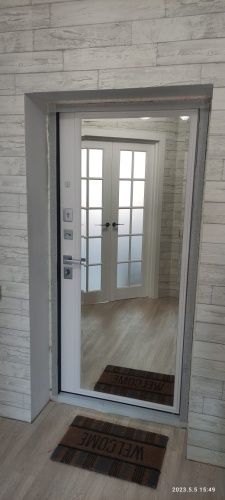 Центурион ЛЮКС-1-2025 Графит муар - Кашемир белый (зеркало) фото 3