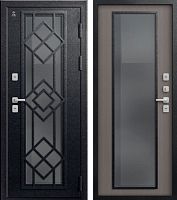 Центурион Т-21-2025 Чёрный муар-Софт ясень грей (термодверь со стеклом)