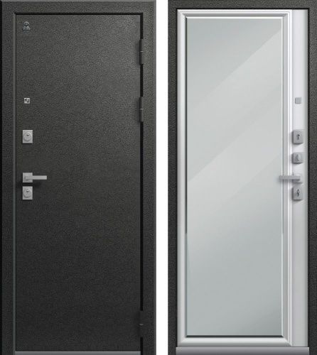 Центурион ЛЮКС-1-2025 Графит муар - Кашемир белый (зеркало)